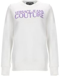 Versace Jeans Couture - Sweater Met Logo Op De Borst - Lyst