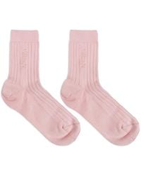 Versace - Geribbelde Sokken Met Geborduurd Logo - Lyst