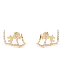 Elisabetta Franchi - Rhinestone-Embellishment Earrings - Lyst
