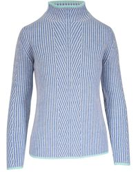 Kinross Cashmere - Pull Rayé À Col Montant - Lyst