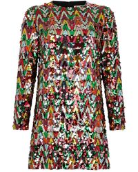 Valentino Garavani - Sequin Pattern Mini Dress - Lyst