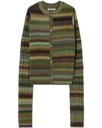 RE/DONE - Striped Ribbed Knit Wool Cardigan - Lyst