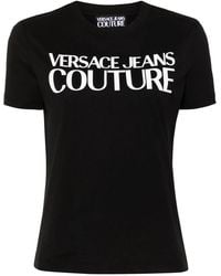 Versace Jeans Couture - Rubberised-Logo Cotton T-Shirt - Lyst