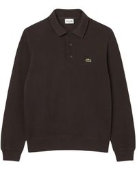 Lacoste - Logo-Patch Polo-Collar Sweater - Lyst