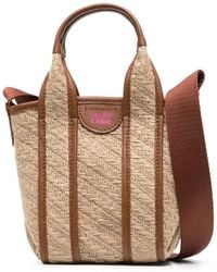 See By Chloé - Leather-trimmed Jute Tote Bag - Lyst