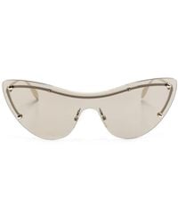 McQueen - Spike-Stud Detail Cat-Eye Mask Sunglasses - Lyst