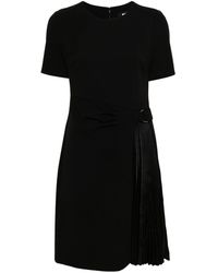 DKNY - Mini-jurk Met Geplooid Detail En Korte Mouwen - Lyst