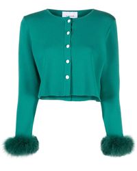 Sleeper - Detachable-Feather Trim Cardigan - Lyst