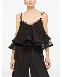 Nissa - Blouse Plissée Bordée De Dentelle - Lyst