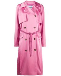 MSGM Chain-belt Trench Coat - Pink
