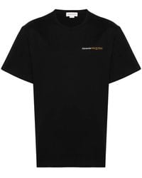 McQueen - Graffiti Logo-Print Relaxed-Fit Cotton-Jersey T-Shirt - Lyst
