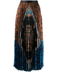 Sandro Pleated Midi Skirt - Brown