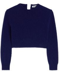 Jil Sander - Pull En Laine À Coupe Crop - Lyst
