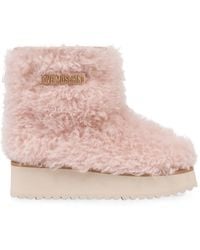 Love Moschino - Faux-Shearling Platform Boots - Lyst