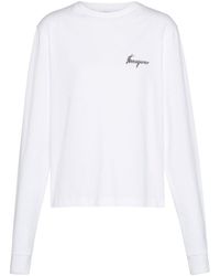 Ferragamo - Botanical-print Long-sleeve T-shirt - Lyst