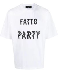 DSquared² - Text-Print Cotton T-Shirt - Lyst