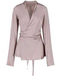 Rick Owens - Laura Wrap-Style Tie-Fastening Blouse - Lyst