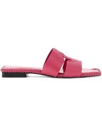 Roberto Cavalli - Logo-Embossed Braided-Edge Sandals - Lyst