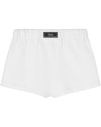 Versace - Logo-embroidered Cotton Shorts - Lyst
