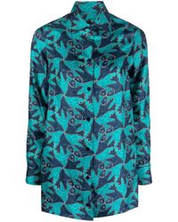 BOTTER - Fish-Pattern Silk Shirt - Lyst