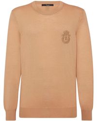 Billionaire - Logo-Embroidered Wool Jumper - Lyst