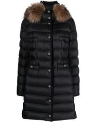 Moncler - Shearling-trim Hooded Quilted Coat - Lyst