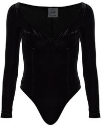 Vetements - Velvet Long-Sleeve Bodysuit - Lyst
