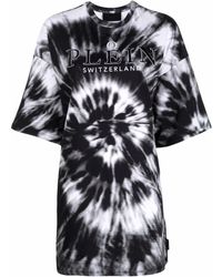 Philipp Plein - Logo-print Tie-dye T-shirt Dress - Lyst
