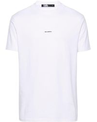 Karl Lagerfeld - T-Shirt mit gummiertem Logo - Lyst
