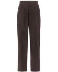 MARSĒM - Pantalon De Costume À Fines Rayures Et Plis - Lyst