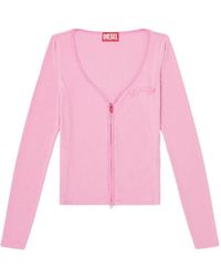 DIESEL - Slim V-Neck Lyocell Top With Zip - Lyst