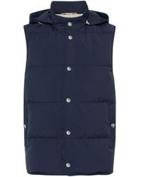 Eleventy - Gilet imbottito con cappuccio - Lyst