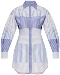 Moschino - Chemisier A Righe Con Design Patchwork - Lyst