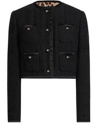 Dolce & Gabbana - Cotton And Viscose Blazer With Animalier Print Lining - Lyst