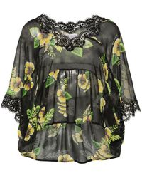 ERMANNO FIRENZE - Blusa de georgette con motivo floral - Lyst