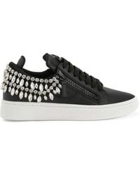 Giuseppe Zanotti - Crystal-Embellished Low-Top Sneakers - Lyst