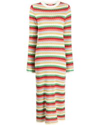 Kitri - Nadine Striped Crochet Midi Dress - Lyst