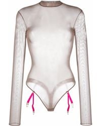 Maison Close - Semi-sheer Garter Bodysuit - Lyst