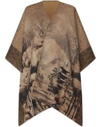 Pierre Louis Mascia - Landscape-Print Poncho Coat - Lyst