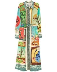 ALÉMAIS - Ace Graphic-Print Belted Maxi Dress - Lyst