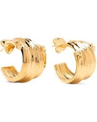 Elisabetta Franchi - Ridged Hoop Earrings - Lyst