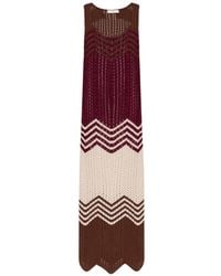 Akep - Chevron-Detail Crochet-Knit Midi Dress - Lyst