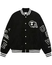 Aape By A Bathing Ape - Moonface Embroidered-Patch Varsity Jacket - Lyst