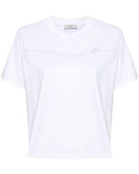 Peserico - T-Shirt mit Perlenverzierung - Lyst