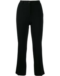 Alberto Biani - Cropped Crepe Trousers - Lyst