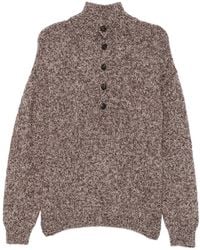 AROVESCIO - Cardigan Boutonné En Maille Chinée - Lyst