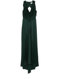 Victoria Beckham - V-Neck Gathered Maxi Dress - Lyst