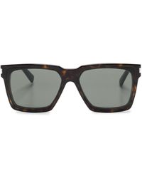 Saint Laurent - Tortoiseshell-effect Square-frame Sunglasses - Lyst
