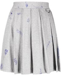Vetements - Graphic-print Pleated Miniskirt - Lyst