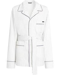 Dolce & Gabbana - Striped Poplin Vanity Robes - Lyst